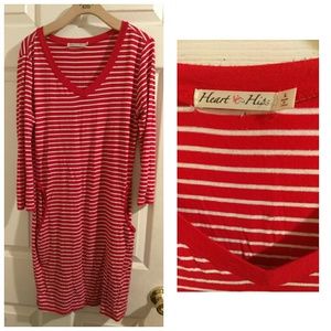 Red & White Stipe TShirt Dress